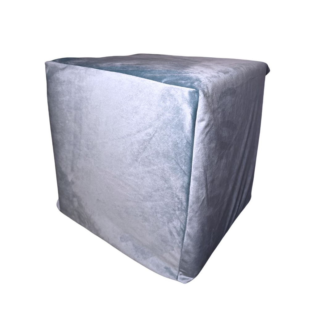 Pokrowiec na pufę - dusty blue