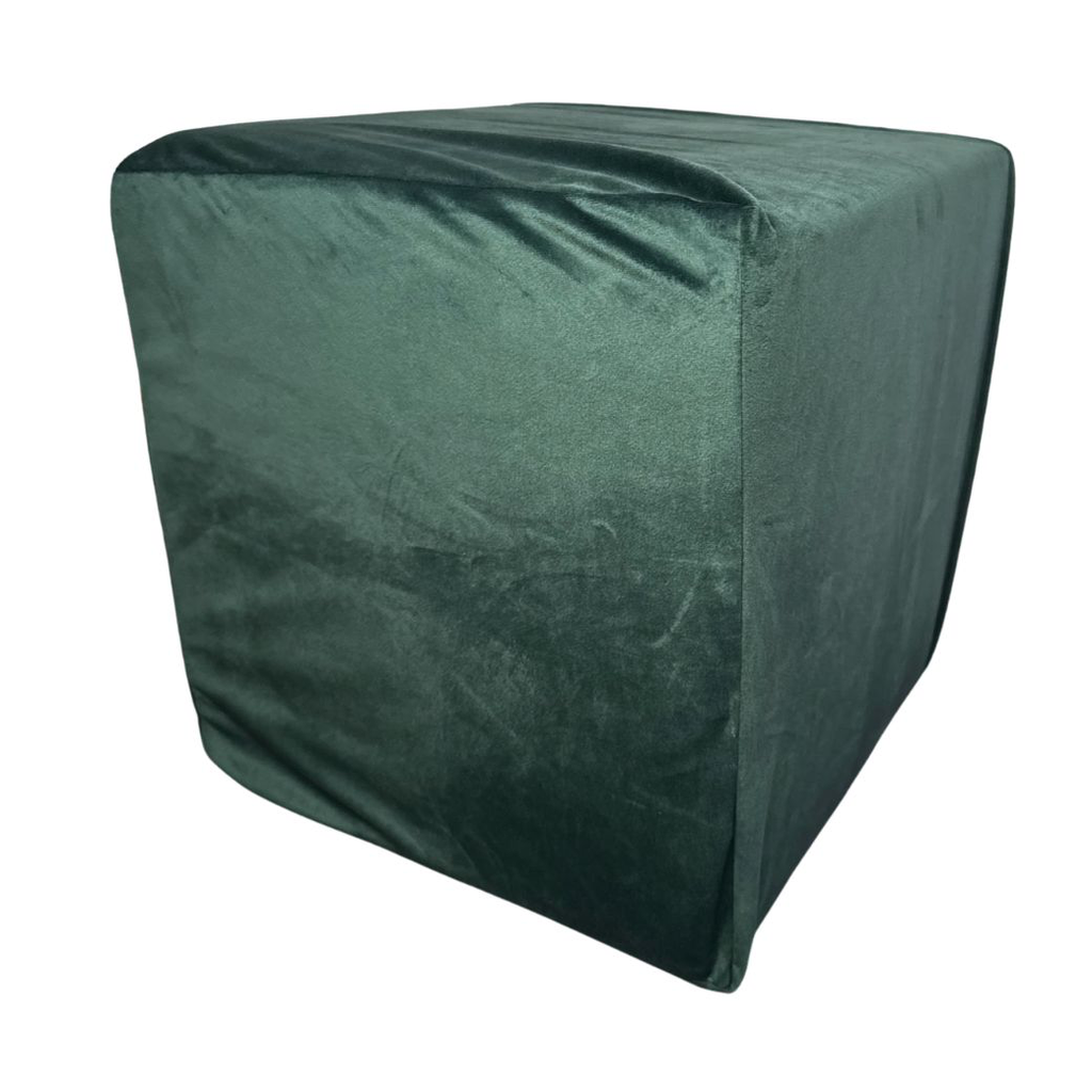 Pokrowiec na pufę - Butelkowa zieleń 