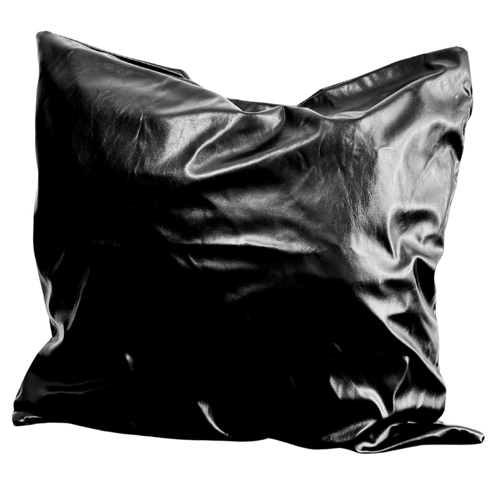 Poduszka - czarna eko-skóra