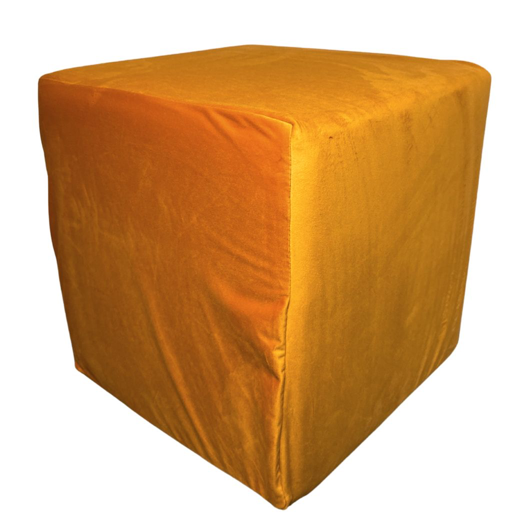 Pokrowiec na pufę - musztarda 